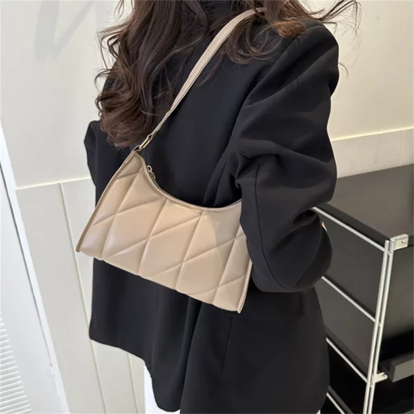 Black PU Leather Shoulder Bag Retro Solid Color Casual Female Hobos Handbags Women’s Fashion Handbags