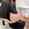 Black PU Leather Shoulder Bag Retro Solid Color Casual Female Hobos Handbags Women’s Fashion Handbags