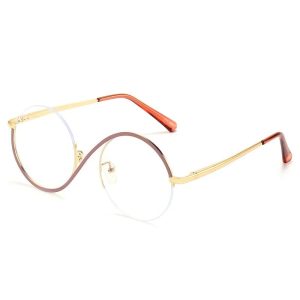 Glasses Metal Half And Round Anti Blue