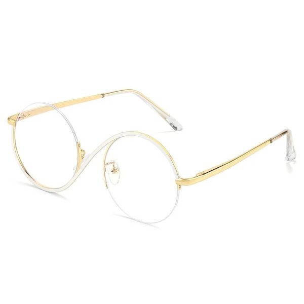 Glasses Metal Half And Round Anti Blue