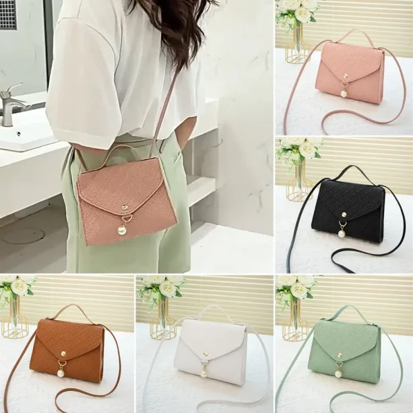 PU Leather Shoulder Bag Portable Solid Color Handbags