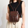 Ladies Head Cowhide Tote Retro Leather Shoulder Bag Women